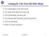 Giáo trình môn Hệ điều hành - Chương II: Cấu trúc hệ điều hành