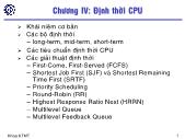 Giáo trình môn Hệ điều hành - Chương IV: Định thời CPU