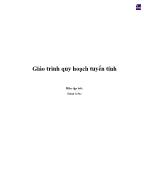 Giáo trình quy hoạch tuyến tính