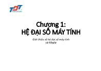 Hệ đại số máy tính và Maple - Chương 1: Hệ đại số máy tính