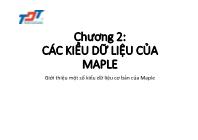 Hệ đại số máy tính và Maple - Chương 2: Các kiểu dữ liệu của maple