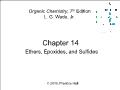 Hóa học - Chapter 14: Ethers, epoxides, and sulfides