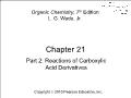 Hóa học - Chapter 21 - Part 2: Reactions of carboxylic acid derivatives