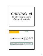 Hóa học - Chương VI: Độ bền vững và keo tụ của các hệ phân tán