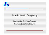 Introduction to computing - Applications