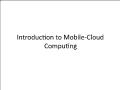 Introduction to mobile - Cloud computing