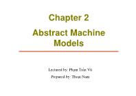 Kĩ thuật lập trình - Chapter 2: Abstract machine models