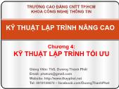 Kĩ thuật lập trình - Chương 4: Kỹ thuật lập trình tối ưu