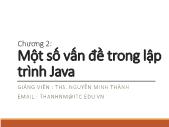 Lập trình mạng - Chương 2: Một số vấn đề trong lập trình Java