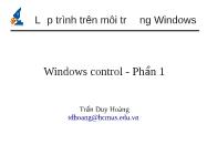 Lập trình trên môi trường Windows - Windows control - Phần 1