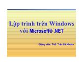 Lập trình trên windows với microsoft®. net - Overloading Methods