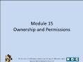 Linux - Module 15: Ownership and permissions