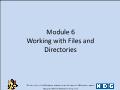 Linux - Module 6: Working with files and directories