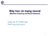 Máy học và mạng neural - Bài 01 – Tổng quan về học máy