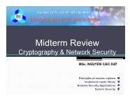 Midterm review cryptography và network security