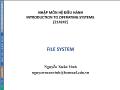 Nhập môn hệ điều hành introduction to operating systems - File system