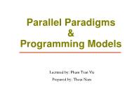 Parallel paradigms & programming models