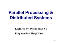 Parallel processing & distributed systems