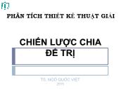 Phân tích thiết kế thuật giải - Chiến lược chia để trị