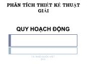 Phân tích thiết kế thuật giải - Quy hoạch động