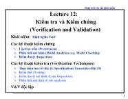 Phân tích yêu cầu phần mềm - Kiểm tra và kiểm chứng (verification and validation)