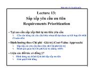 Phân tích yêu cầu phần mềm - Sắp xếp yêu cầu ưu tiên Requirements Prioritization