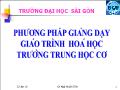 Phương pháp giảng dạy giáo trình Hoá học tại trường trung học cơ