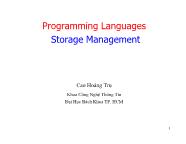 Programming languages storage management