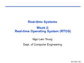Real - Time systems - Week 2: Rreal - time operating system (rtos)
