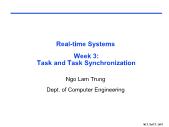 Real - Time systems - Week 3: Task and task synchronization