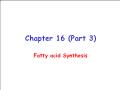 Sinh học - Chapter 16 (part 3): Fatty acid synthesis