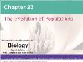 Sinh học - Chapter 23: The evolution of populations