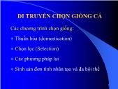 Sinh học - Di truyền chọn giống cá