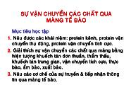 Sự vận chuyển các chất qua màng tế bào