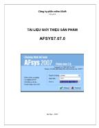Tài liệu giới thiệu sản phẩm Afsys 7.07.0