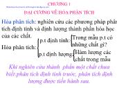 Tài liệu môn Hóa học - Chương 1: Đại cương về hóa phân tích