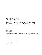 Tài liệu môn học Nhập môn công nghệ phần mềm