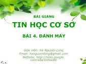 Tin học cơ sơ - Bài 4: Đánh máy