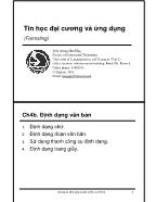 Tin học đại cương và ứng dụng (Formating)