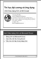 Tin học đại cương và ứng dụng (Giới thiệu bảng tính và MS Excel)