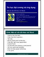 Tin học đại cương và ứng dụng (Một số vấn đề khác với Word)