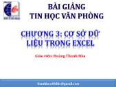 Tin học văn phòng 1 - Chương 3: Cơ sở dữ liệu trong Excel