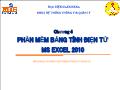 Tin học văn phòng - Chương 4: Phần mềm bảng tính điện tử MS Excel 2010