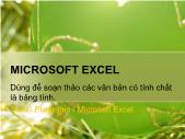 Tin học văn phòng - Microsoft excel