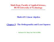 Toán học - Chapter 5: The orthogonality and least squares
