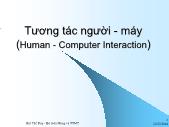 Tương tác người - Máy (Human - Computer Interaction)