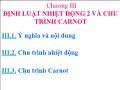 Vật lý - Chương III: Định luật nhiệt động 2 và chu trình carnot