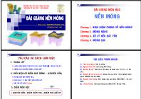 Bài giảng môn học nền móng - Chương 1: Khái niệm chung về nền móng