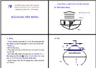 Bài giảng nền móng - Chương 1: Một số vấn đề cơ bản