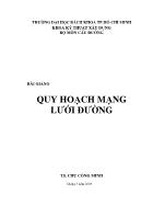 Bài giảng Quy hoạch mạng lưới đường